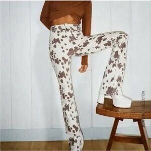Zara cow print denim